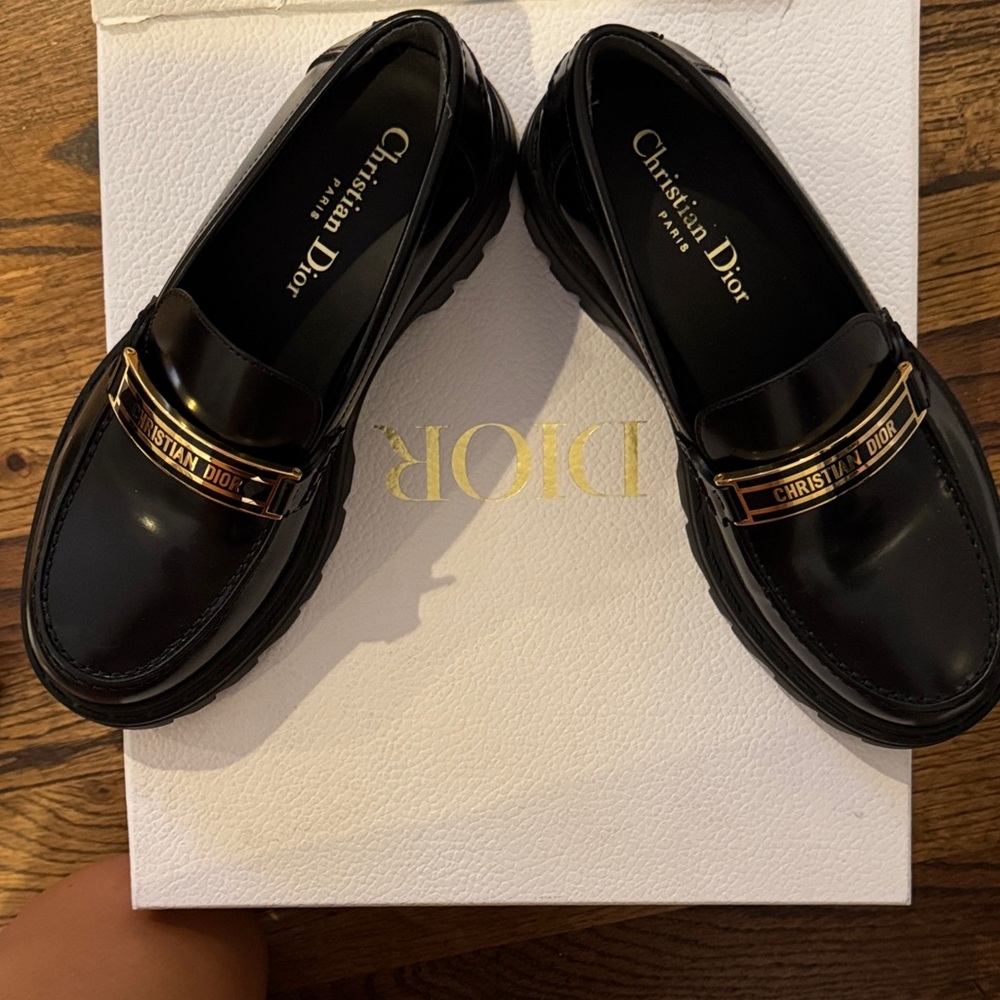 Dior Code Patent Loafers Black Size 36.5